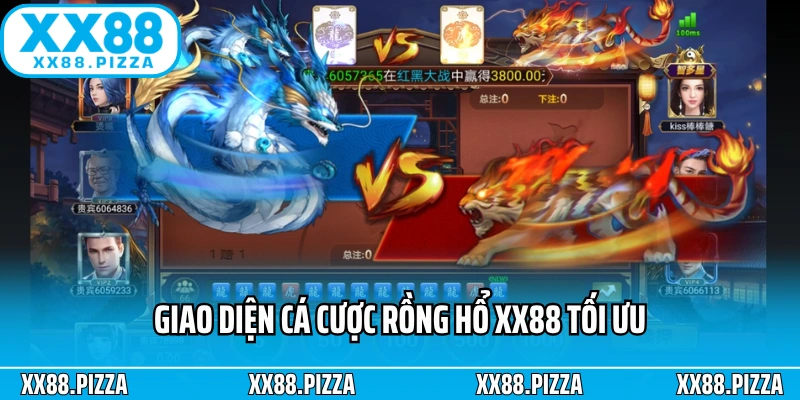 Giao diện cá cược Rồng Hổ XX88 tối ưu